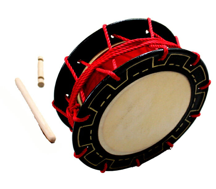 エイサー用締め太鼓(小) 水牛皮 直径25cmバチ1本・くさび(持ち手